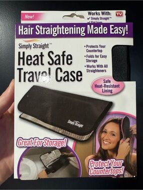Simply Straight Heat Safe Travel Case – NEW Heat Resistant Flat Iron & Curling